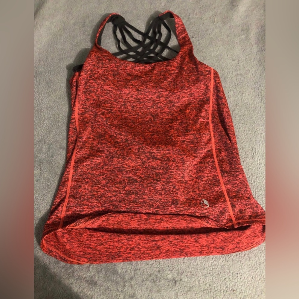 Neon Heather cross cross back Athletic top